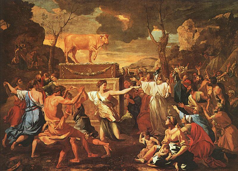 Nicolas Poussin The Adoration of the Golden Calf France oil painting art